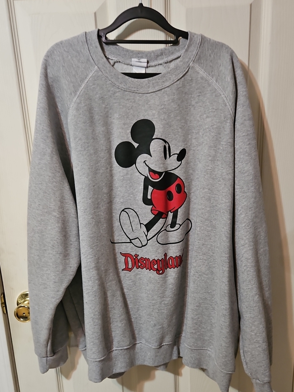 Disney Grey Crewneck with Red Mickey and Disneyland Logo